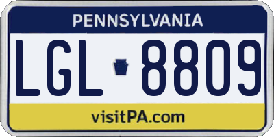 PA license plate LGL8809