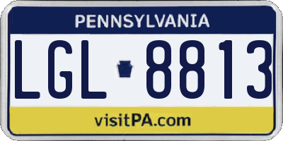 PA license plate LGL8813
