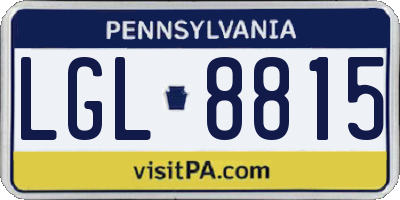 PA license plate LGL8815