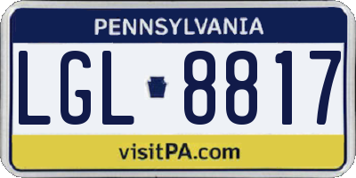 PA license plate LGL8817