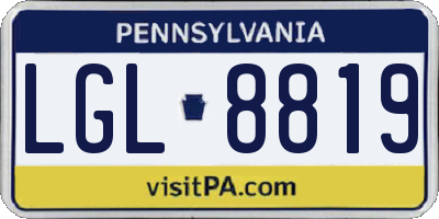 PA license plate LGL8819