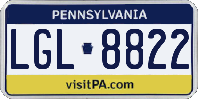 PA license plate LGL8822