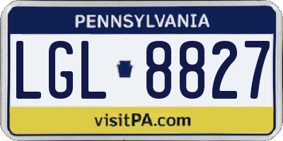 PA license plate LGL8827