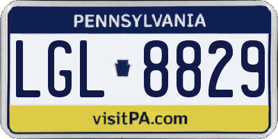 PA license plate LGL8829