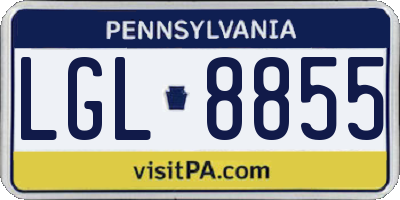 PA license plate LGL8855