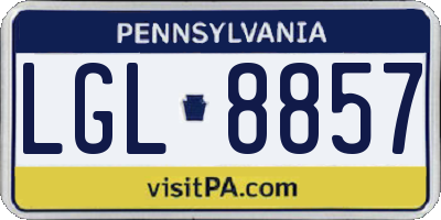 PA license plate LGL8857