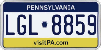 PA license plate LGL8859
