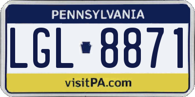 PA license plate LGL8871