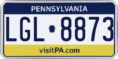 PA license plate LGL8873