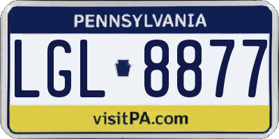 PA license plate LGL8877