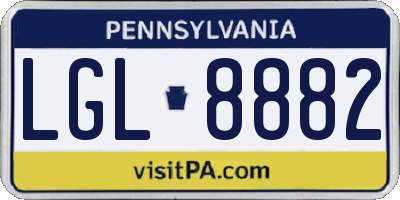 PA license plate LGL8882