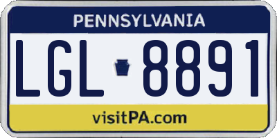 PA license plate LGL8891