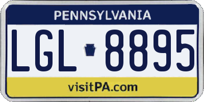 PA license plate LGL8895
