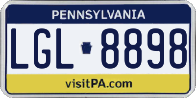 PA license plate LGL8898