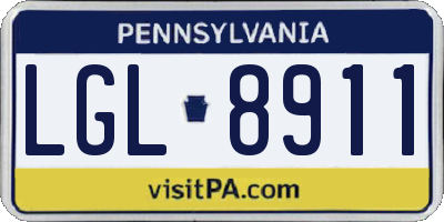 PA license plate LGL8911