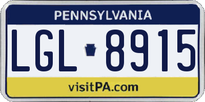 PA license plate LGL8915
