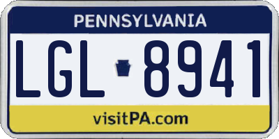 PA license plate LGL8941