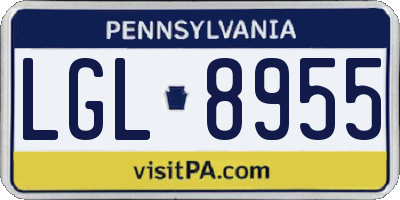 PA license plate LGL8955