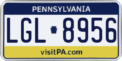PA license plate LGL8956