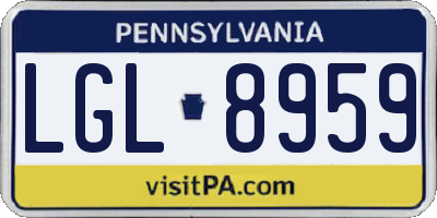 PA license plate LGL8959