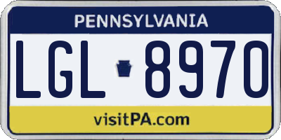 PA license plate LGL8970
