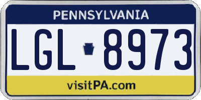 PA license plate LGL8973