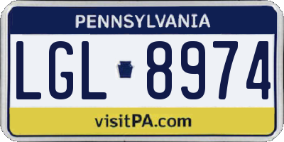 PA license plate LGL8974