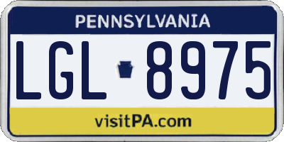 PA license plate LGL8975