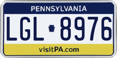 PA license plate LGL8976