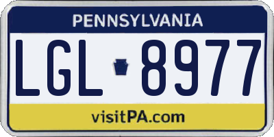 PA license plate LGL8977