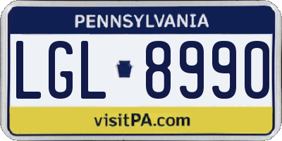 PA license plate LGL8990