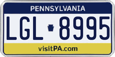 PA license plate LGL8995
