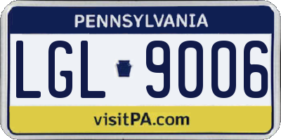 PA license plate LGL9006