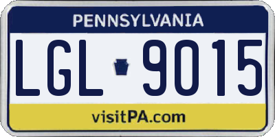 PA license plate LGL9015