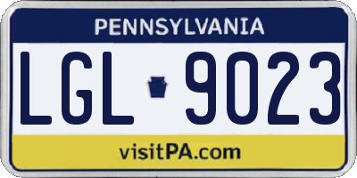 PA license plate LGL9023