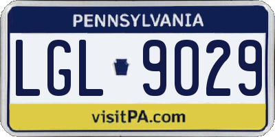 PA license plate LGL9029