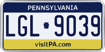 PA license plate LGL9039