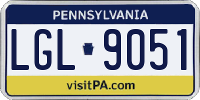 PA license plate LGL9051