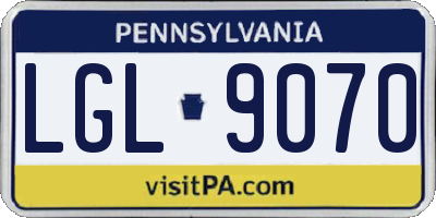 PA license plate LGL9070