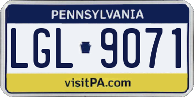PA license plate LGL9071