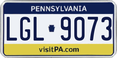 PA license plate LGL9073