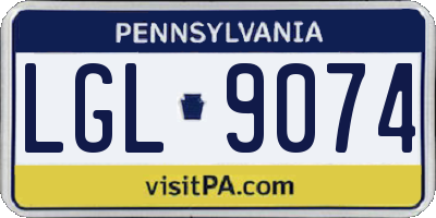 PA license plate LGL9074