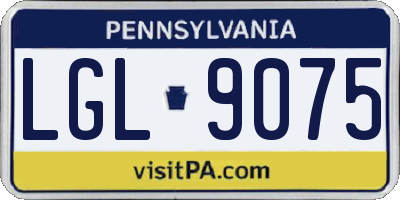 PA license plate LGL9075