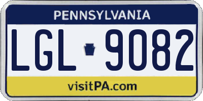 PA license plate LGL9082