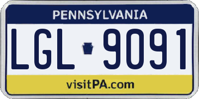 PA license plate LGL9091