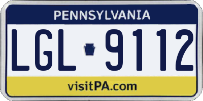 PA license plate LGL9112