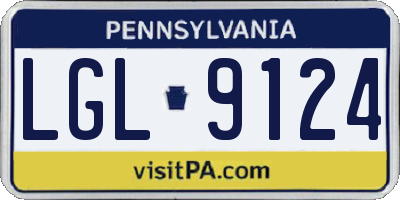 PA license plate LGL9124