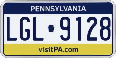 PA license plate LGL9128