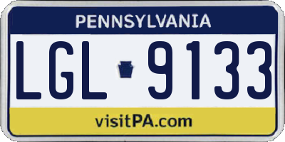 PA license plate LGL9133