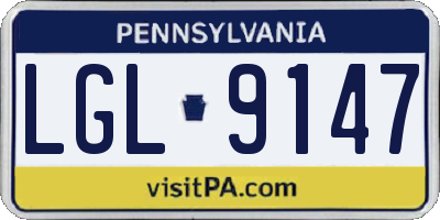 PA license plate LGL9147